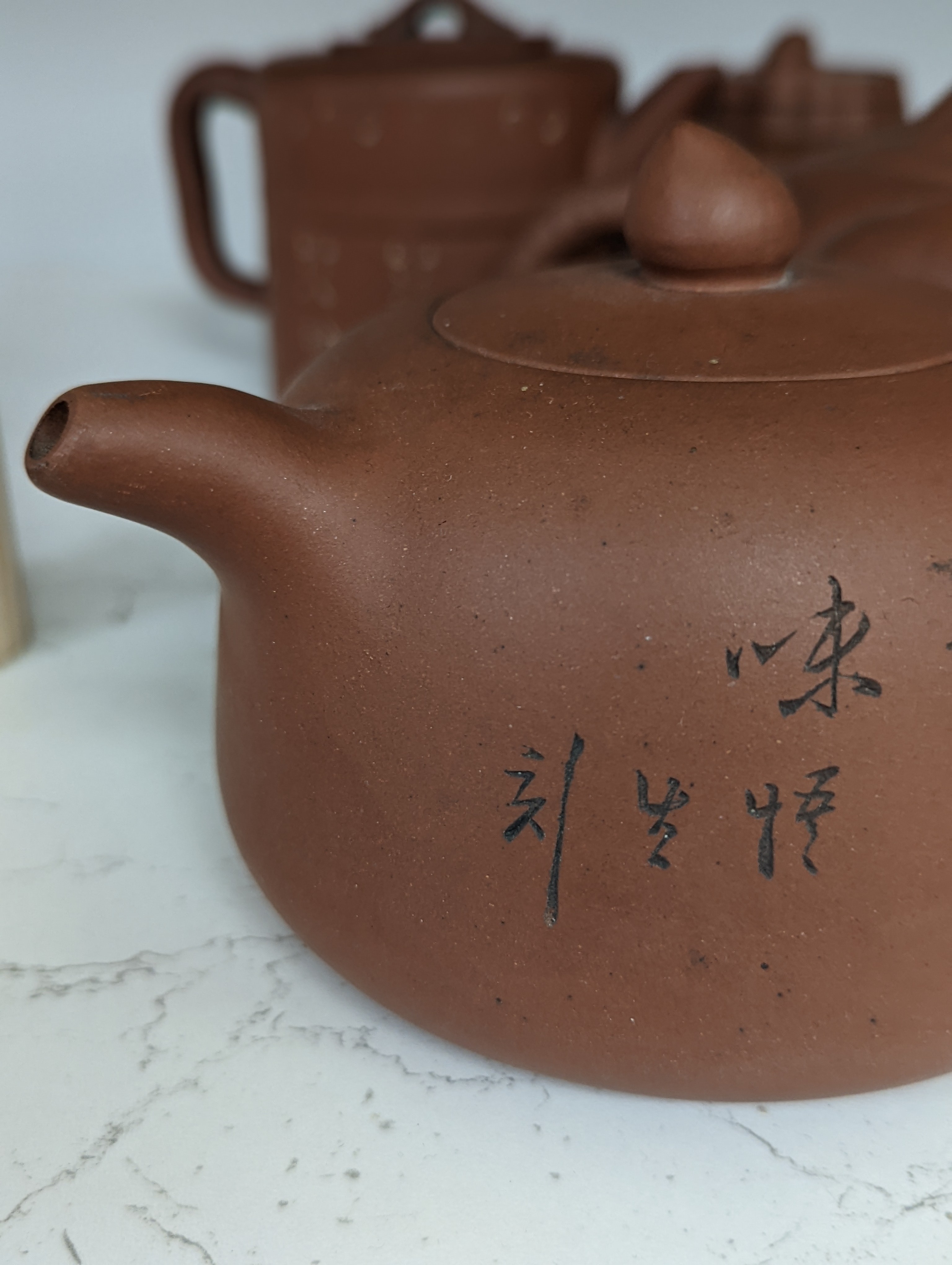 Six Chinese Yixing teapots, tallest 11cm